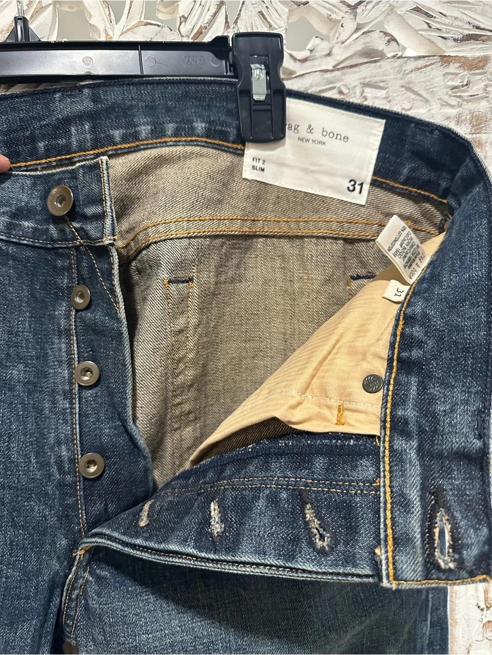 rag & bone Men’s Slim Straight Dark Blue Jeans